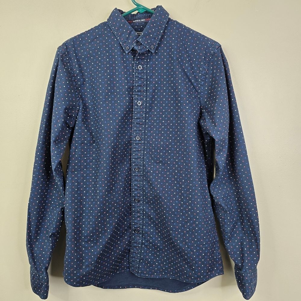 Scotch & Soda Long Sleeve My Favorite Oxford Button Down Shirt Reg Fit Medium